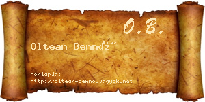 Oltean Bennó névjegykártya